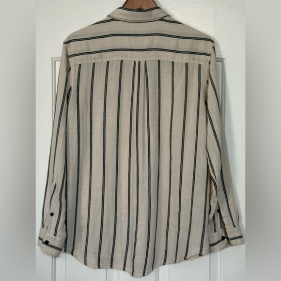 EUC Katin Striped Cotton Linen Button-Up Shirt LG | Coastal Surf SoCal Style 🌴 - Picture 2 of 11